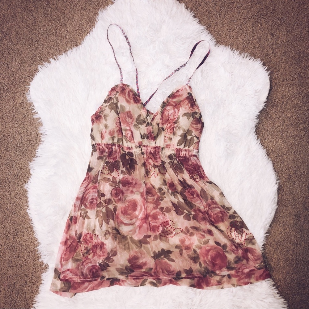 Women’s floral see through top